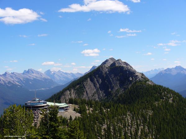 Vue en haut du téléphérique de Banff